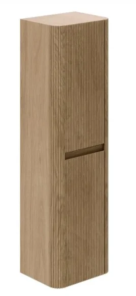 Cubico Wave Ribbed Tall Cabinet Natural Oak product image - Image 1