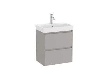 Roca Ona Vanity Unit 2 Drawer 550mm - Matt Grey product image - Image 1