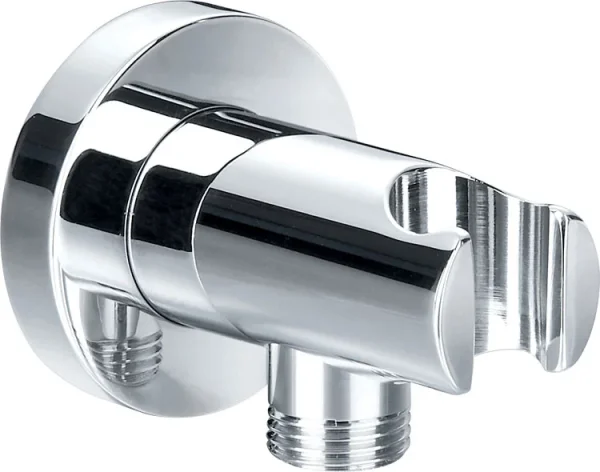 Pura round wall outlet elbow with bracket product image - Image 1