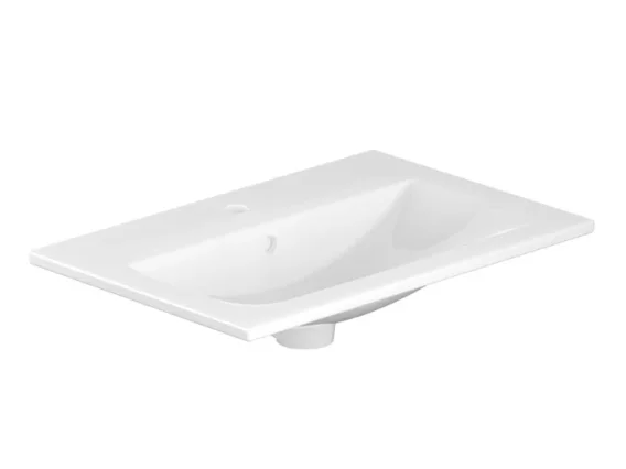 Vado Safari 600mm Ceramic Vanity Basin Gloss White product image - Image 1