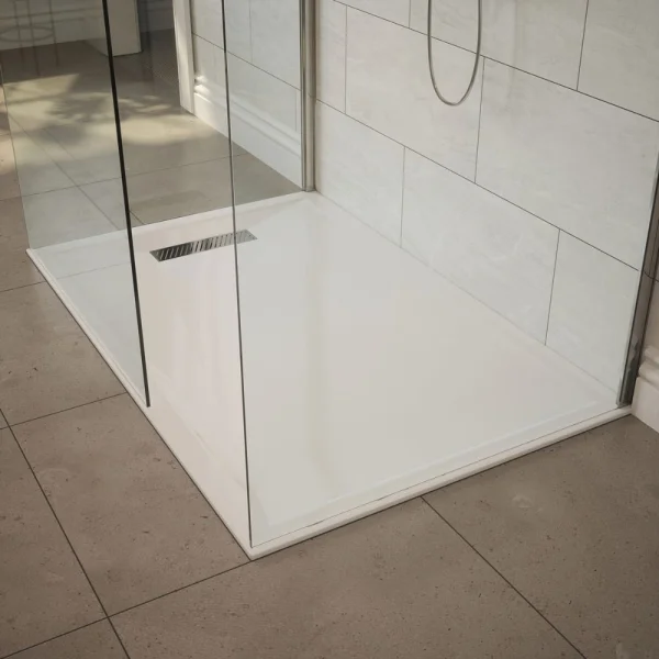 London Showers  Linear 1400 x 800mm Tray & Waste - White