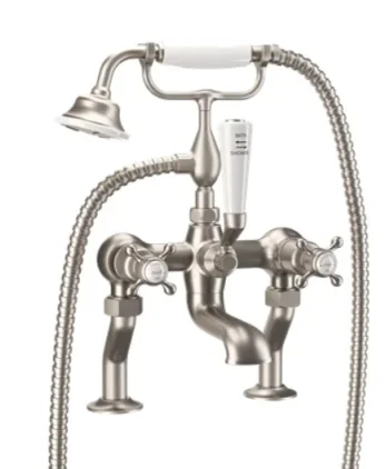 Crosswater Belgravia Crosshead Bath Shower Mixer Brushed Nickel product image - Image 1