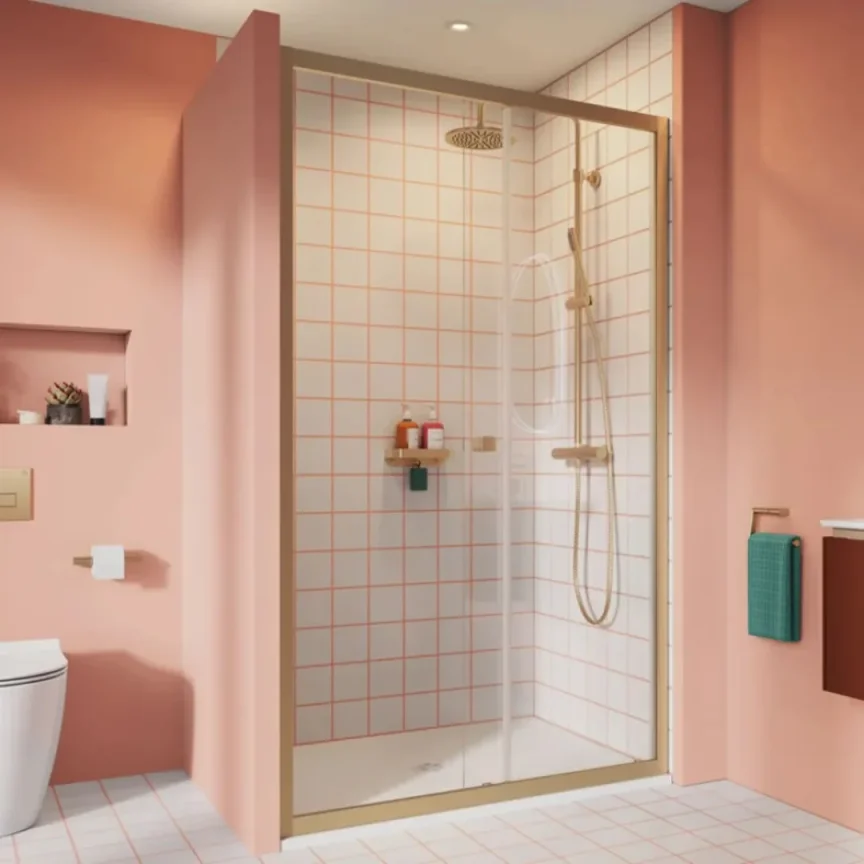 Crosswater Clear 6 Slider Single 1100 Brushed Brass product image - Image 1