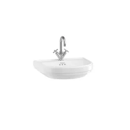 Burlington Riviera D Basin 580mm 1 Tap Hole - White product image - Image 1