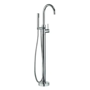 Cubico Trajan Floorstanding Bath Shower Mixer with Shower Kit Chrome