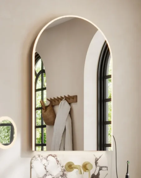 Hib Alba Arch 50 Mirror With Chargng Socket H80 X W50 X D5.5cm product image - Image 1