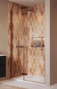 Crosswater Asura Hinged Door with Inline 1200 Brushed Bronze