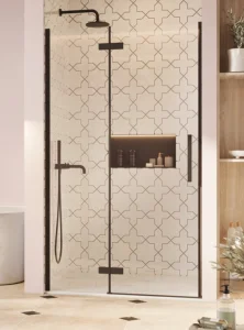 Crosswater Asura Hinged Door with Inline 1200 Matt Black