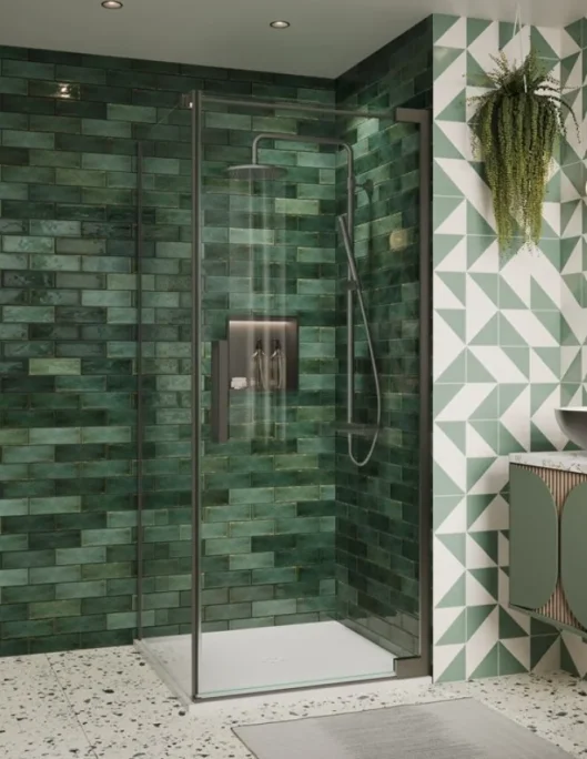 Crosswater Asura 8mm Side Panel for Hinged Door 760 Slate product image - Image 1