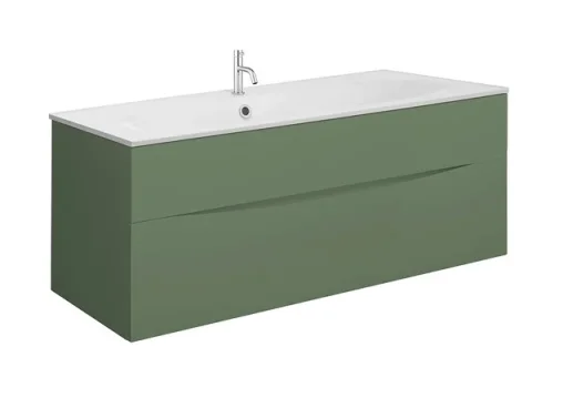 Crosswater Glide II 2 Drawer Basin Unit 1000 Sage Green product image - Image 1