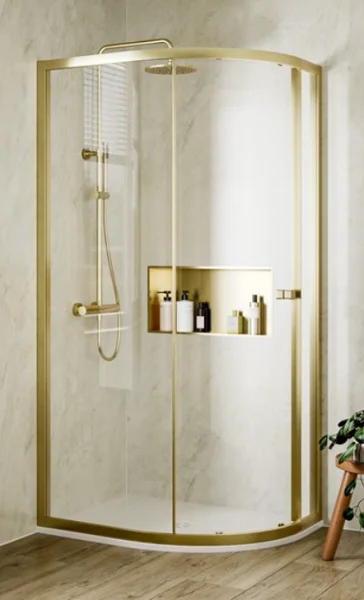 Crosswater 6mm Quadrant Single Door 1200 x 900 Brushed Brass