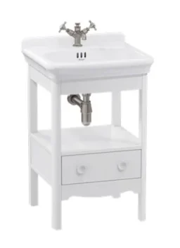 Burlington Guild Floor Standing Vanity 560mm Varley White C/w Handles product image - Image 1