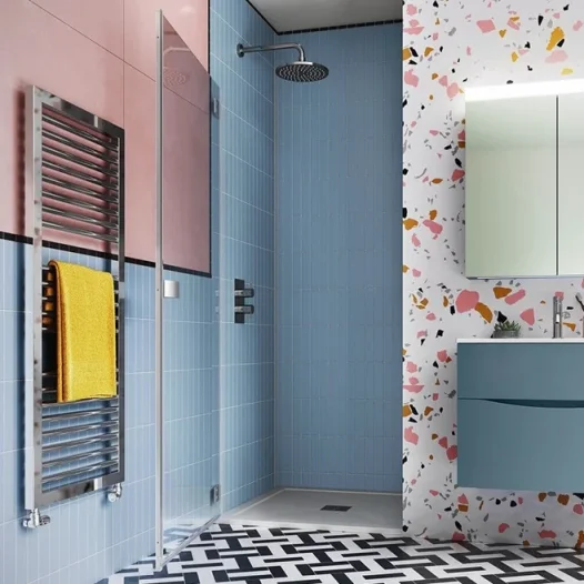 Crosswater Design Hinged Door Silver Clear 800 V2 detail view - Image 5