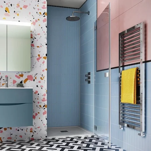 Crosswater Design Hinged Door Silver Clear 800 V2 detail view - Image 6