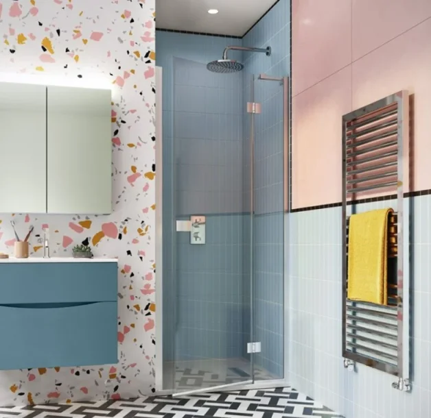 Crosswater Design Hinged Door Silver Clear 800 V2 product image - Image 1