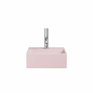 Crosswater Beck Cloakroom Basin Including Free Flow Waste 1 Tap Hole 300 x 300mm Pink Matt product image - Image 1
