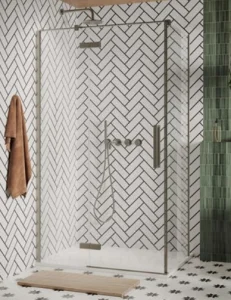 Crosswater Asura 800mm Side Panel for Soft Close Hinged Door Brushed Nickel