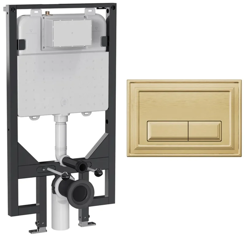 Crosswater Belgravia Frame Set 5 Brushed Brass product image - Image 1