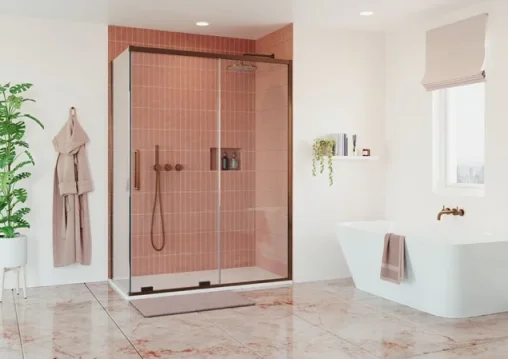 Crosswater Optix Side Panel 800 for Slider Brushed Bronze product image - Image 1