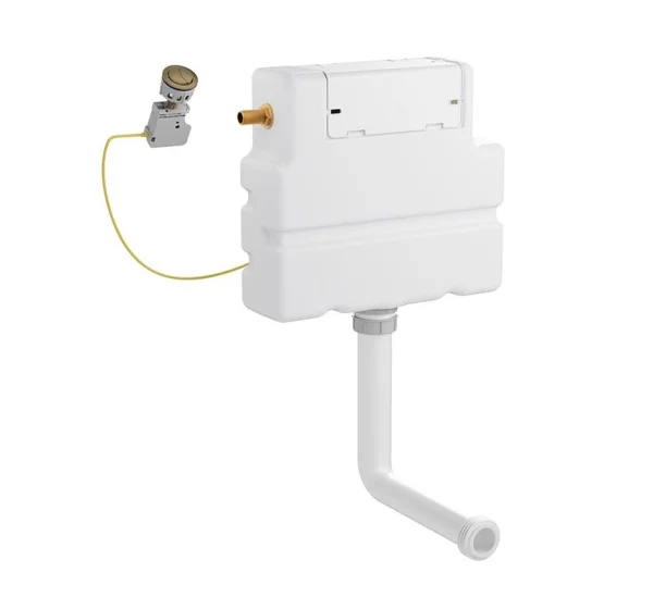 Crosswater Flush Button Cistern Set 1 Brushed Brass