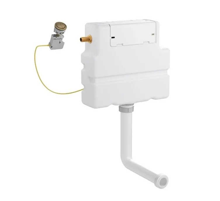 Crosswater Flush Button Cistern Set 1 Brushed Brass