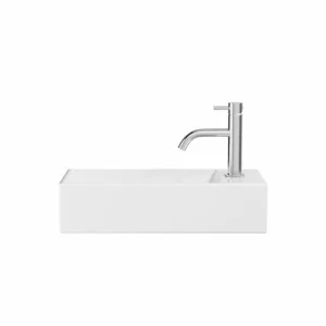 Crosswater Beck Cloakroom Basin Including Free Flow Waste 1 Tap Hole 450 x 200mm White Gloss