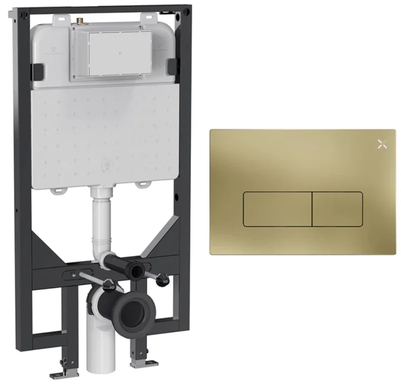 Crosswater Mpro Frame Set 3 Brushed Brass product image - Image 1