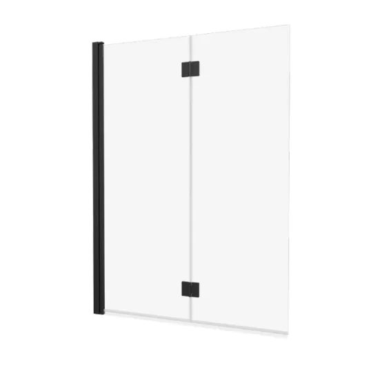 Crosswater Asura Fully Folding Bath Screen Matt Black product image - Image 1