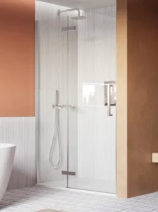 Crosswater Asura Hinged Door with Inline Fixed Panel 1700 Chrome