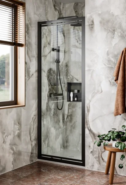 Crosswater 6mm Infold Door 700 Matt Black