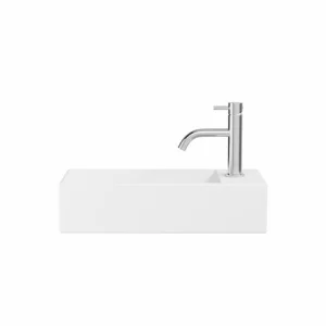 Crosswater Beck Cloakroom Basin Including Free Flow Waste 1 Tap Hole 450 x 200mm White Matt