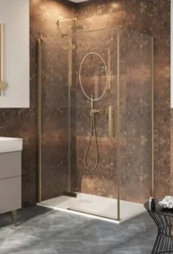 Crosswater Asura 800mm Side Panel for Soft Close Hinged Door Brushed brass product image - Image 1