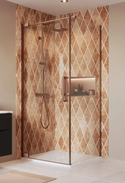 Crosswater Asura 8mm Side Panel for Hinged Door 700 Brushed Bronze product image - Image 1