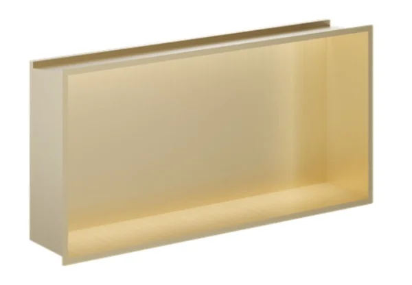 Crosswater Niches 610 X 305mm With Led Light Strip Brushed Brass