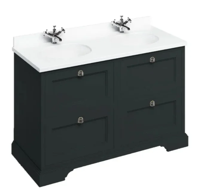 Burlington Freestanding Vanity 1300 Unit Matt Black product image - Image 1