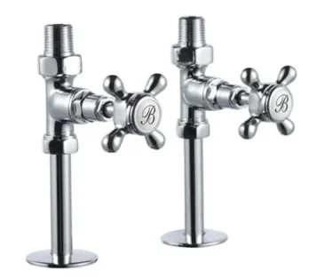 Burlington Straight Floor Mounted Rad Valve Chrome product image - Image 1