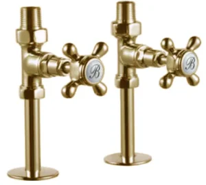 Burlington Straight Radiator Valve Brushed Gold