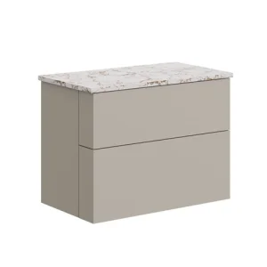 Crosswater Avenue Two Drawer Wall Hung Vanity 800mm Warm Stone