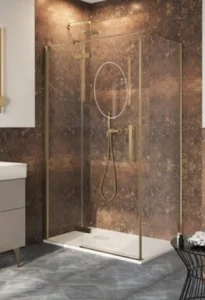 Crosswater Asura 900mm Side Panel for Soft Close Hinged Door Brushed brass