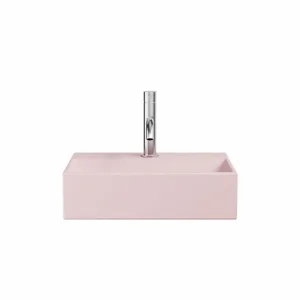 Crosswater Beck Cloakroom Basin Including Free Flow Waste 1 Tap Hole 400 x 300mm Pink Matt