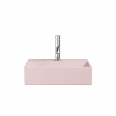 Crosswater Beck Cloakroom Basin Including Free Flow Waste 1 Tap Hole 400 x 300mm Pink Matt product image - Image 1