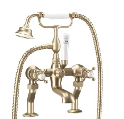 Crosswater Belgravia Crosshead Bath Shower Mixer Brushed Brass product image - Image 1