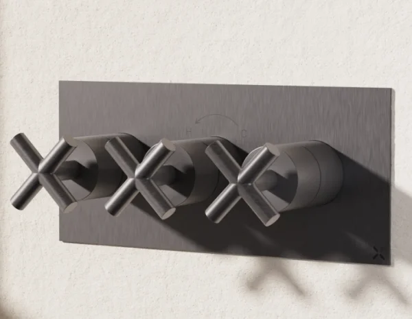 Crosswater MPRO Crosshead 3 Handle Trimset (must be paired with WLBP2000R or WLBP3000R) Slate