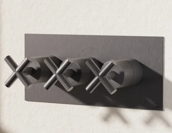 Crosswater MPRO Crosshead 3 Handle Trimset (must be paired with WLBP2000R or WLBP3000R) Slate product image - Image 1