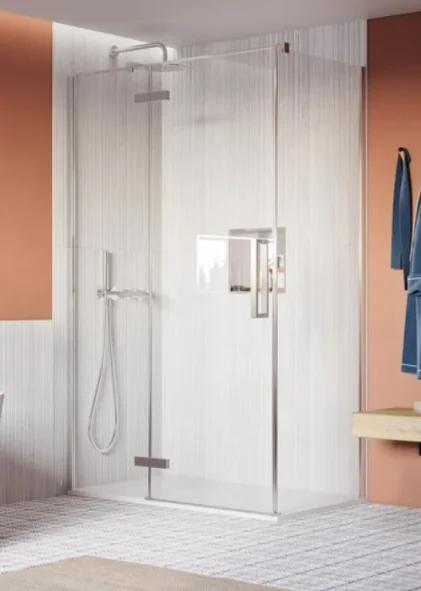 Crosswater Asura 800mm Side Panel for Soft Close Hinged Door Chrome product image - Image 1