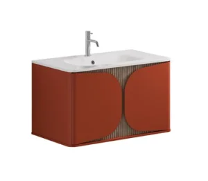 Crosswater Tamobour 800mm One Drawer Wall Hung Vanity Soft Clay