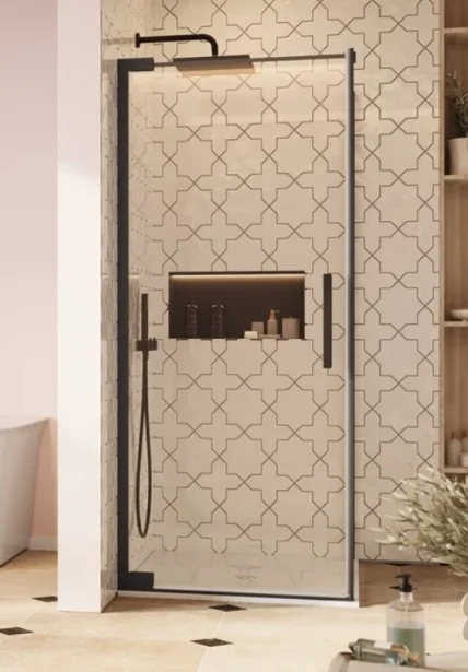 Crosswater Asura 8mm Side Panel for Hinged Door 700 Matt Black product image - Image 1