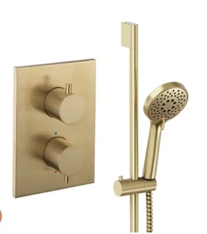 Crosswater Crossbox Shower Set 2 Brushed Brass, Set Includes PROCB1000LBPF_V2, CROSSBOX, SK971F product image - Image 1