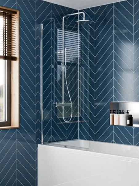 Crosswater Clear 6 Hinged Bath Screen 800 Brushed Nickel