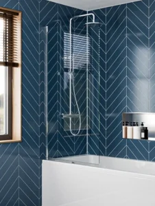 Crosswater Clear 6 Hinged Bath Screen 800 Brushed Nickel